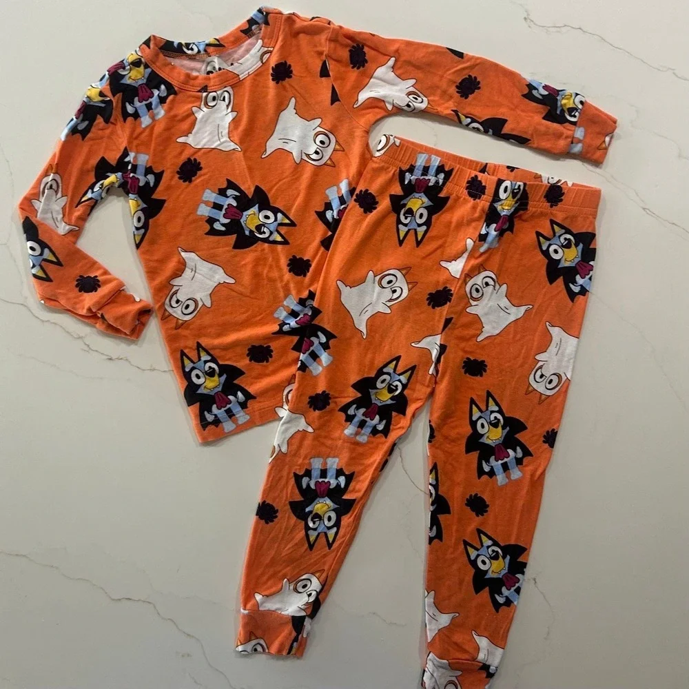 Bluey Halloween Orange Pajama Set - Super Soft! 3T